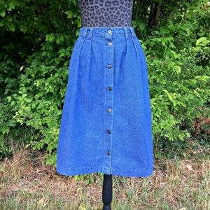 Vintage Denim Button-Up Skirt